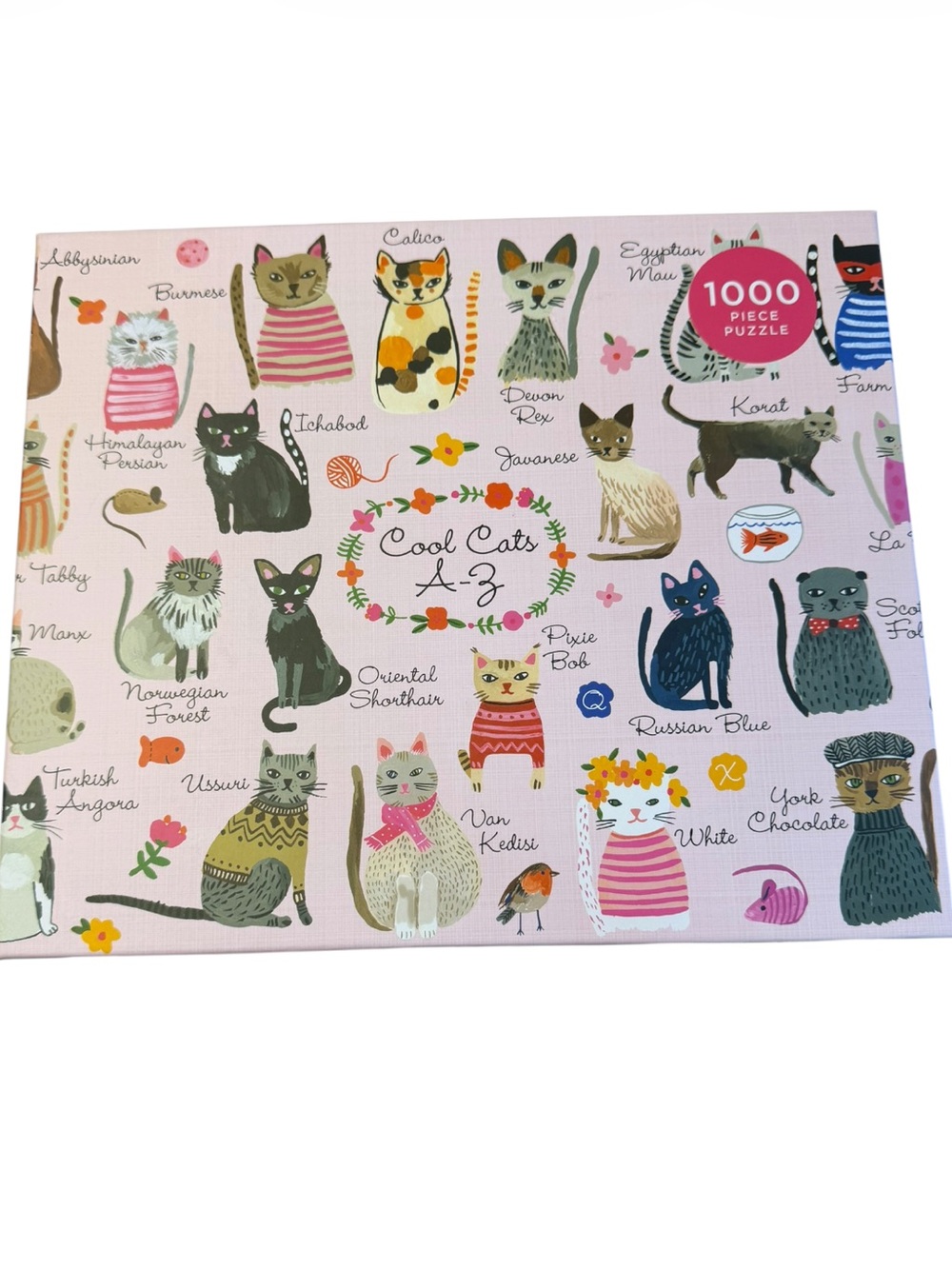 Good Puzzle Co. “Cool Cats A–Z” 1000 Pc Puzzle New in Box Pink